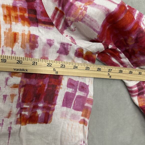 Ali Miles 100% Linen Blazer Top Women’s Size 1X Colorful Artsy Art to Wear - Picture 6 of 12